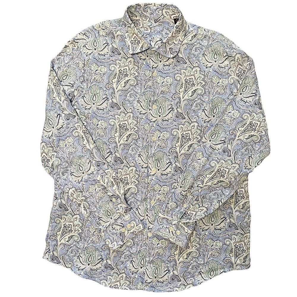 Men's White Linen Button Down Shirt Casual Floral Summer Beach Wedding